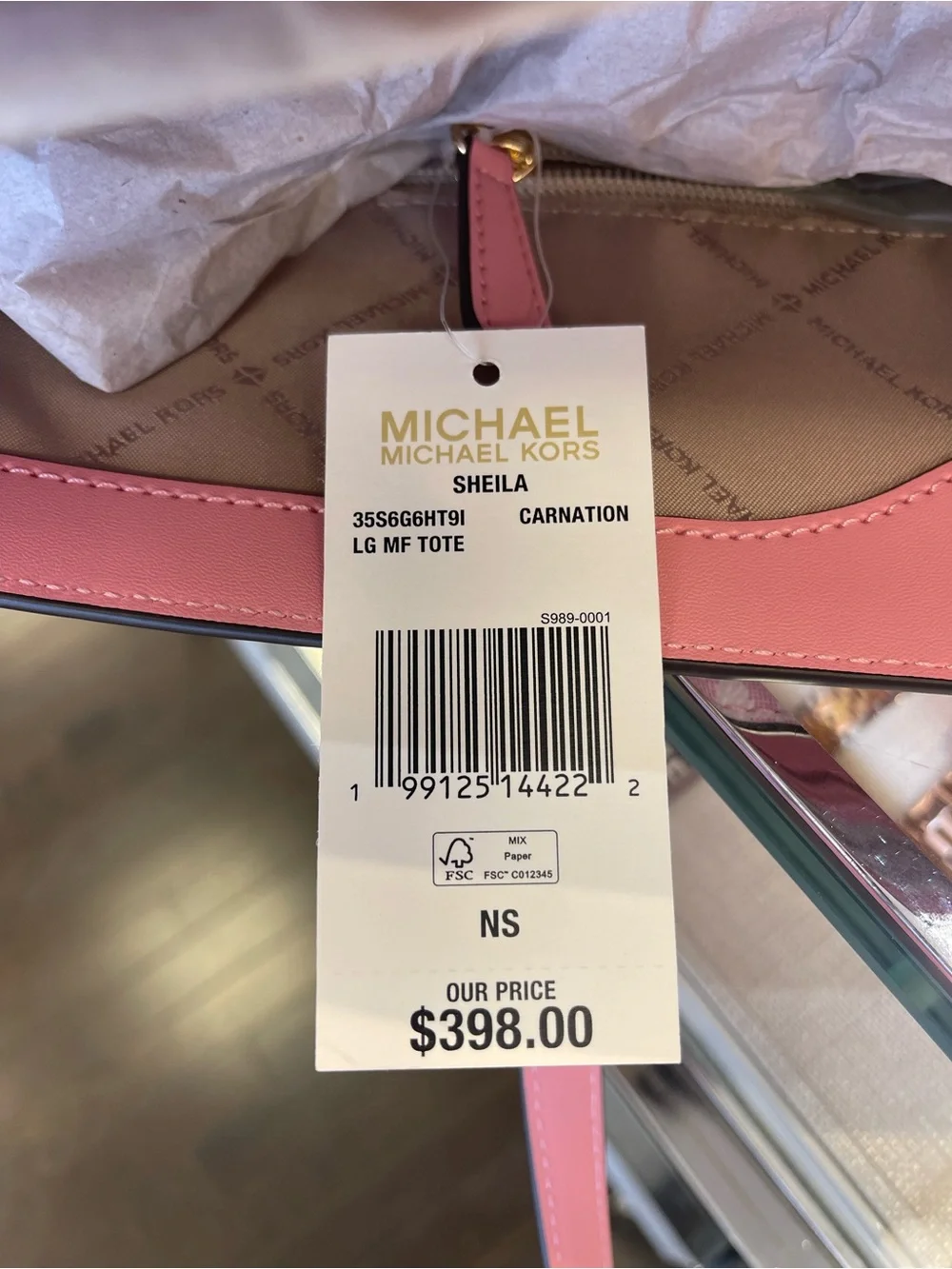 MICHAEL MICHAEL KORS SHEILA CARNATION LG TOTE bag & Double Zip Ombré Lg Wallet